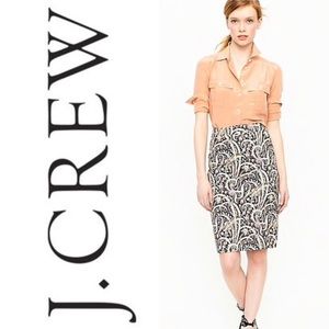 J.Crew No 2 Pencil Skirt in feather Paisley
